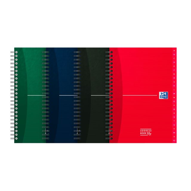 Oxford - Address book Essentials A5 72 sheets double spiral assorted | 5 pieces