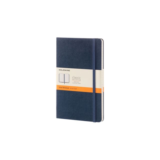 Moleskine - Carnet grand format 130X210mm ligne couverture rigide bleu saphir | 6 pièces