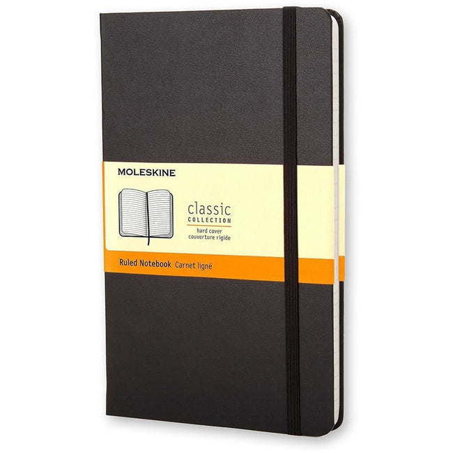 Moleskine - Carnet grand format ligne 130x210mm couverture rigide noir
