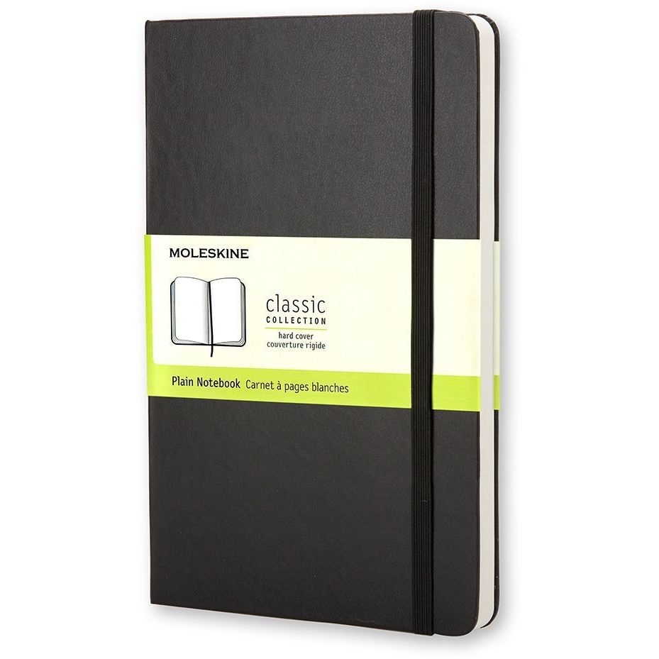 Moleskine - Carnet grand format 130x210mm couverture rigide vierge noir
