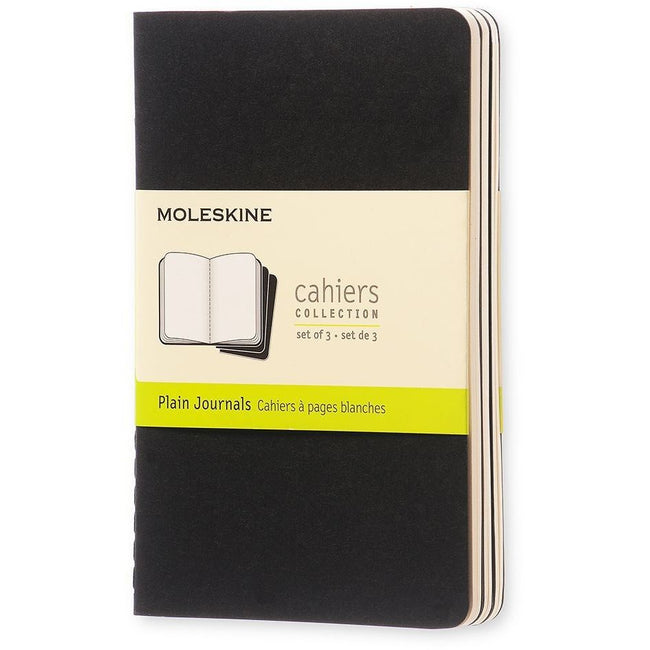 Moleskine - Carnet 90x140mm vierge 240 pages 70gr noir lot de 3 pièces