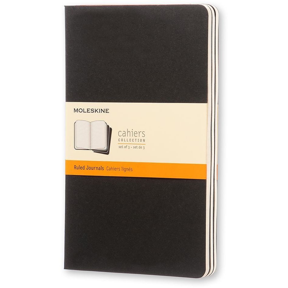 Moleskine - Carnet 130x210mm ligne 160 pages 70gr noir lot de 3 pièces