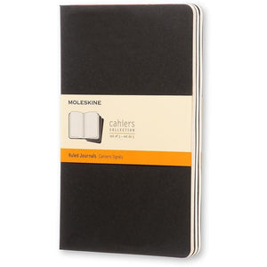 Moleskine - Carnet 130x210mm ligne 160 pages 70gr noir lot de 3 pièces