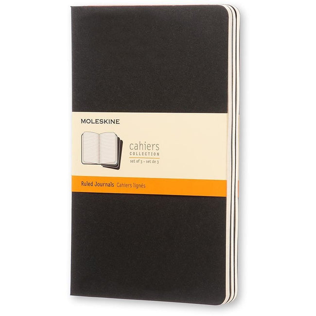Moleskine - Carnet 130x210mm ligne 160 pages 70gr noir lot de 3 pièces