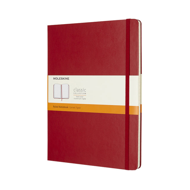Moleskine - Carnet XL 190x250mm line couverture rigide rouge écarlate