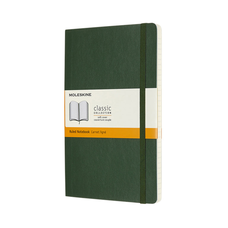 Moleskine - Notebook large 130x210mm line soft cover myrtle green