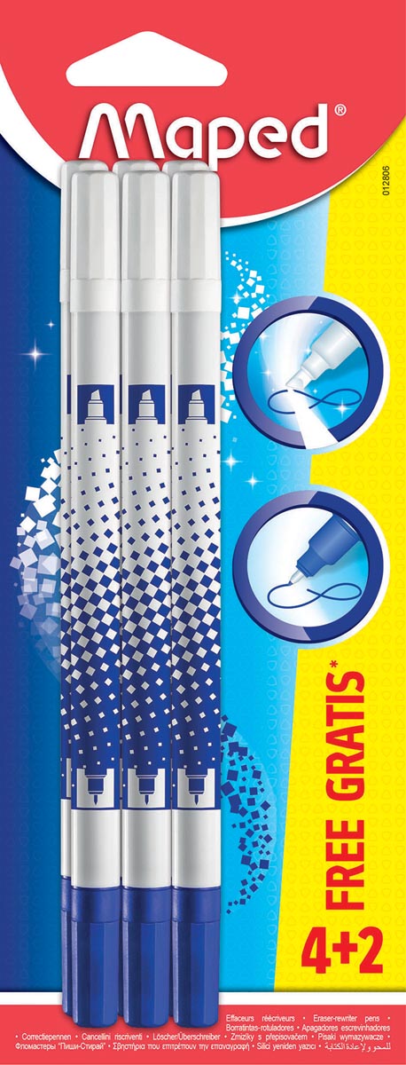Maped -  inktuitwisser blister 4 + 2 stuks