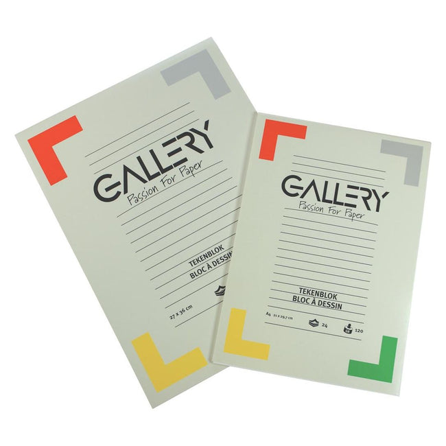 Gallery - Gallery tekenblok, houtvrij papier, 120 g/m², ft 27 x 36 cm, blok van 24 vel