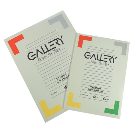 Gallery - Zeichenpapier, 120 g, ft 21 x 29,7 cm, A4, holzfreies Papier, Block mit 24 Blatt