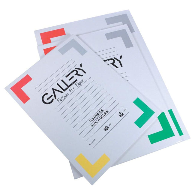 Gallery - Gallery tekenblok ft 24 x 32 cm, extra zwaar houtvrij papier, 190 g/m², blok van 20 vel