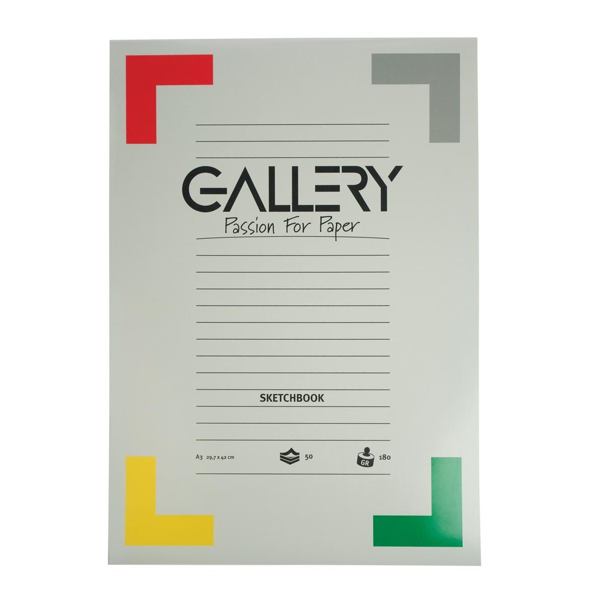 Gallery - sketchpad, ft 29.7 x 42 cm (A3), 180 g/m², pad of 50 sheets