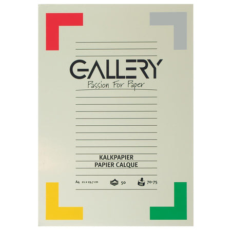 Galerie – Transparentpapier, 21 x 29,7 cm (A4), Block mit 50 Blatt