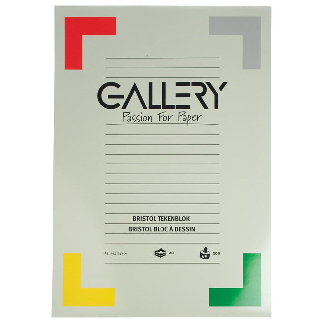 Gallery - Gallery Bristol tekenblok, ft 29,7 x 42 cm, A3, 200 g m², 20 vel