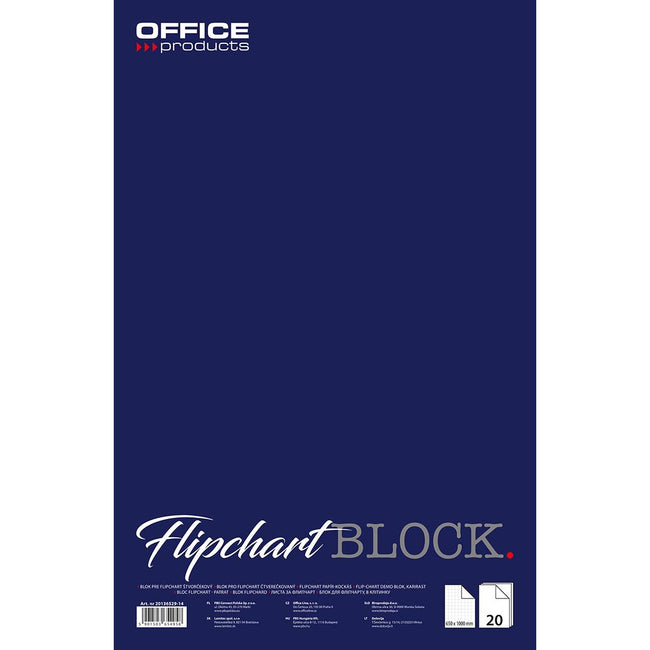 OFFICE products -   flip-overblok, ft 65 x 100 cm, geruit, 20 vel