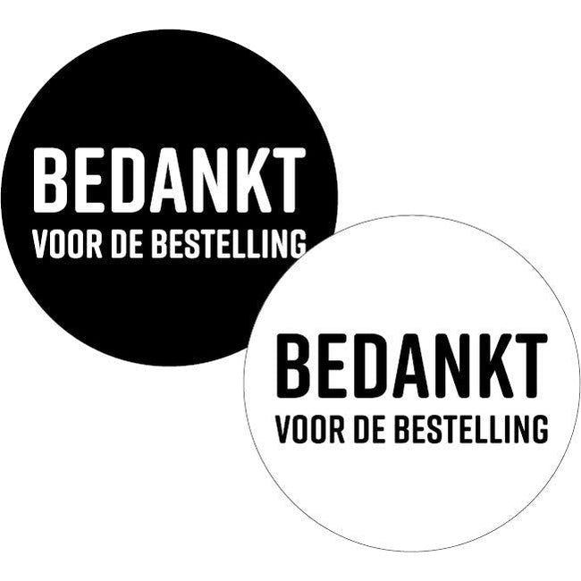 Merkloos - KP etiket Bedankt voor de bestelling, diameter 40 mm, 2 varianten, rol van 250 stuks