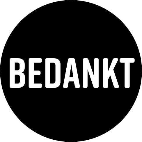 Merkloos - KP etiket Bedankt, diameter 40 mm, rol van 250 stuks