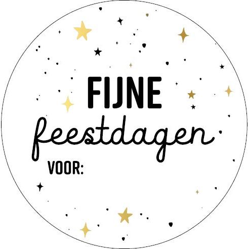 Merkloos - KP etiket Fijne Feestdagen voor, diameter 40 mm, rol van 250 stuks