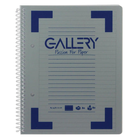 Gallery - Quaderno tradizionale a spirale ft A5, a righe, colori assortiti, 160 pagine
