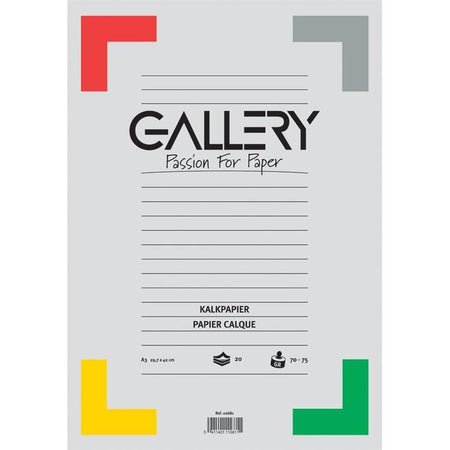 Galerie – Transparentpapier, 29,7 x 42 cm (A3), Block mit 20 Blatt