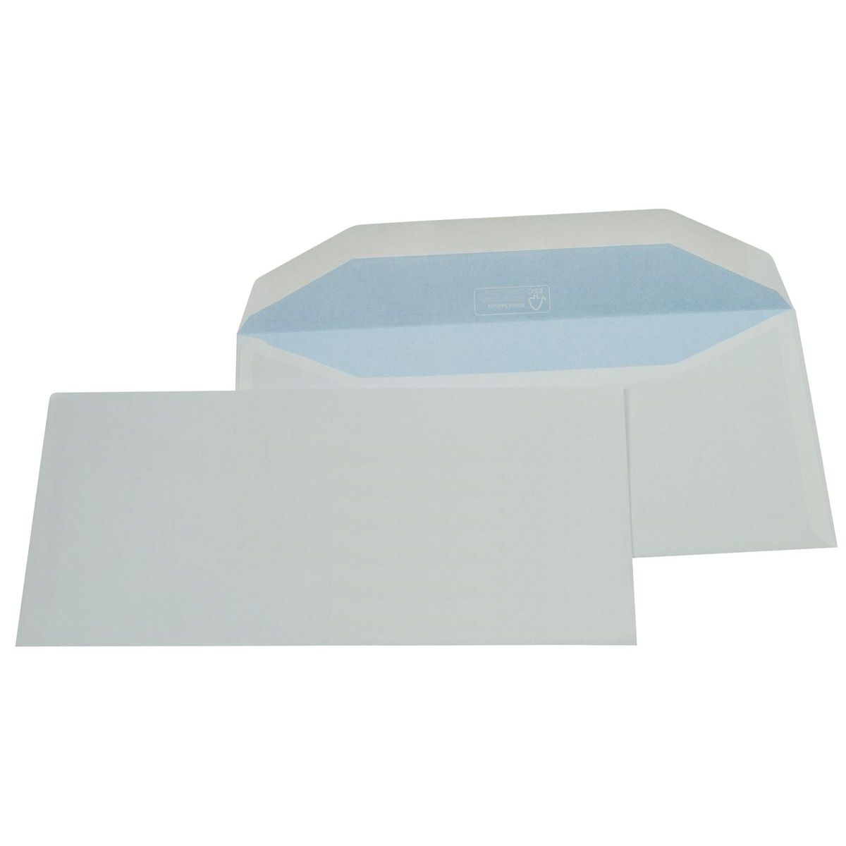Gallery - envelopes ft 114 x 229 mm, gummed, blue inside, box of 500 pieces