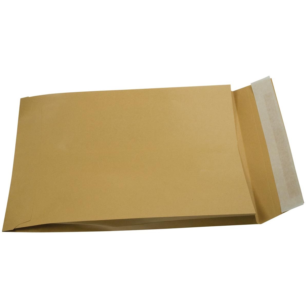 Gallery - Briefumschläge mit Faltenbalg ft 250 x 350 x 40 mm, Streifenverschluss, braunes Kraftpapier, Karton mit 250 Stück
