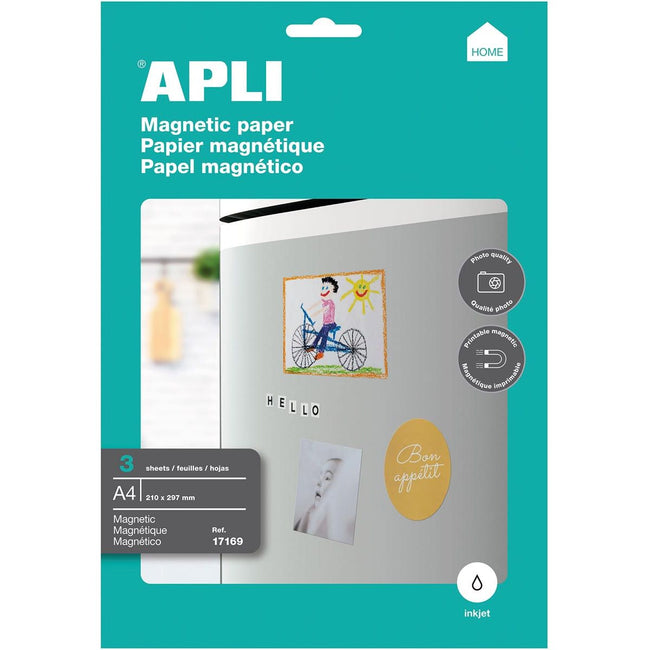 Apli - magnetisch papier, pak van 3 vellen