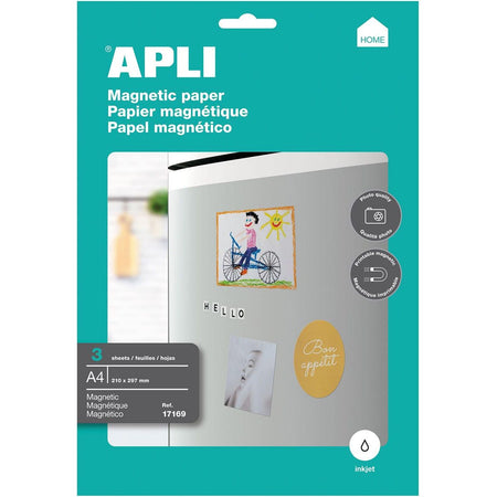 Apli - Magnetpapier, Packung mit 3 Blatt