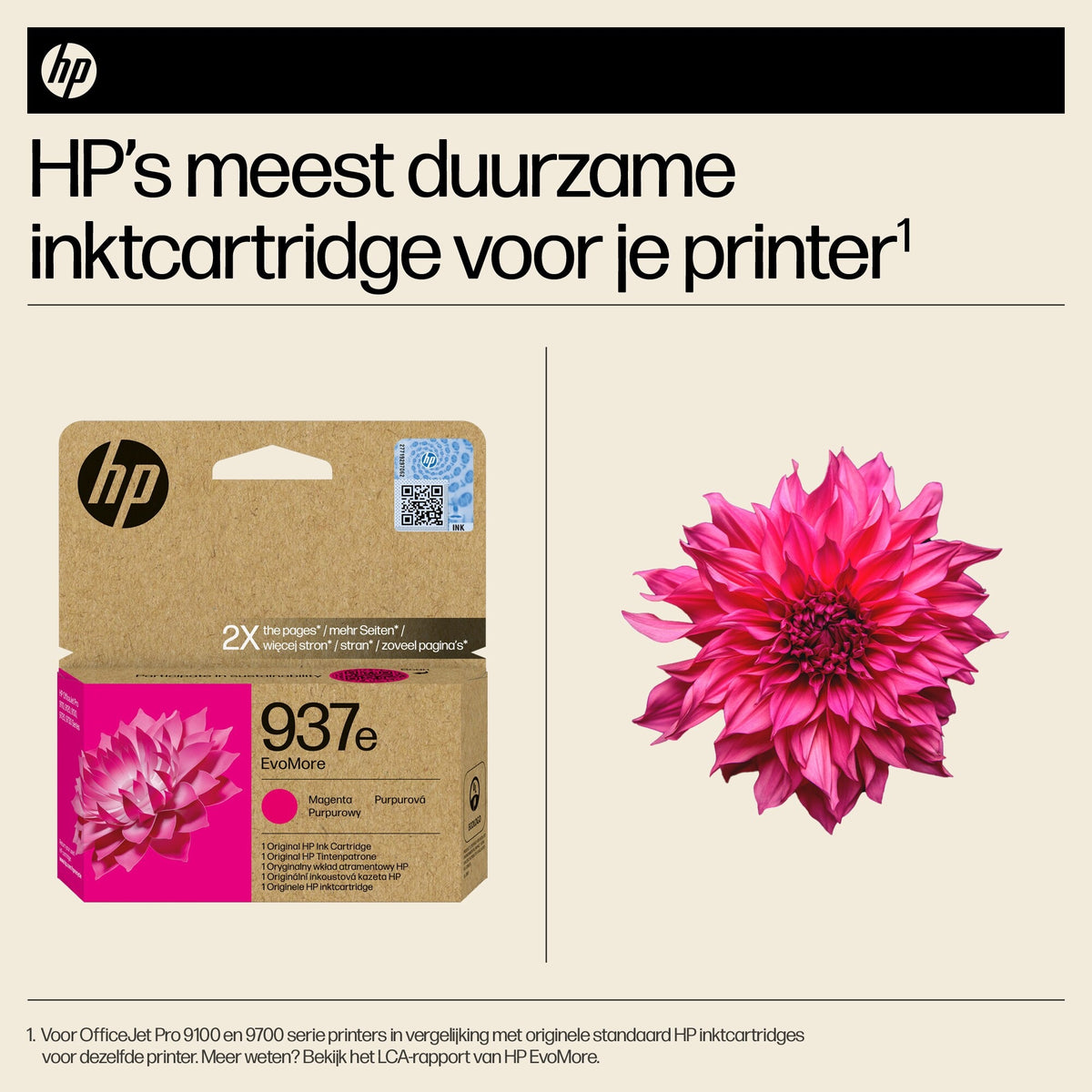 HP -  Inktcartridge  4s6w7ne 937e evomore rood