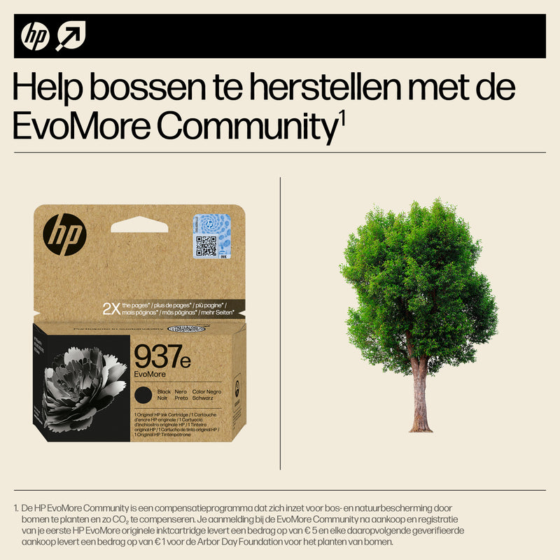 HP -  Inktcartridge 4S6W9NE 937E Evomore zwart