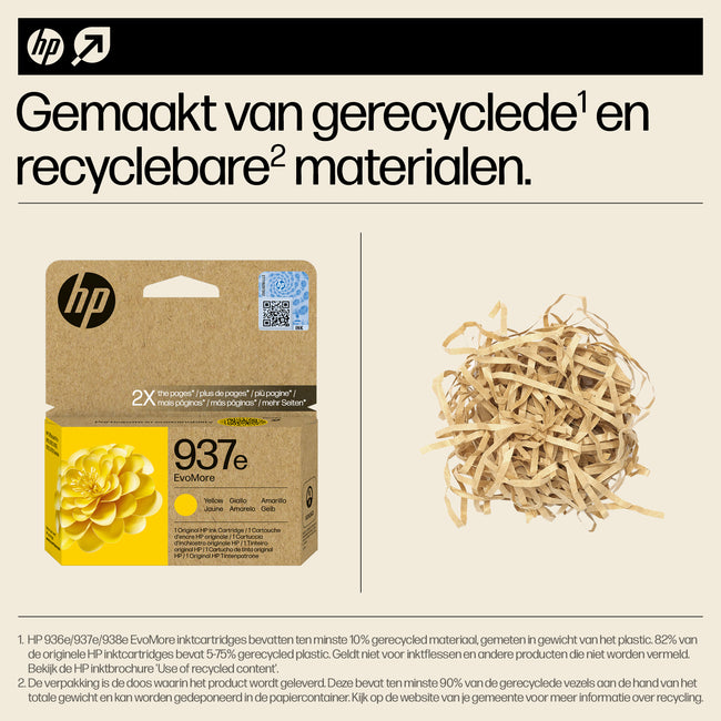 HP -  Inktcartridge  4s6w8ne 937e evomore geel