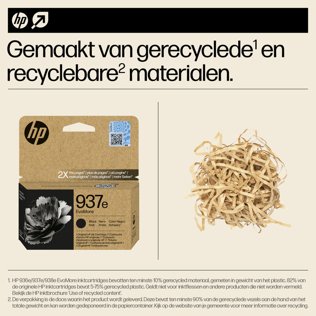 HP -  Inktcartridge  4s6w9ne 937e evomore zwart