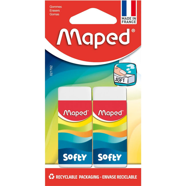 MAPED - Bleistiftgummi mittelgroß, Blasen mit 2 Teilen