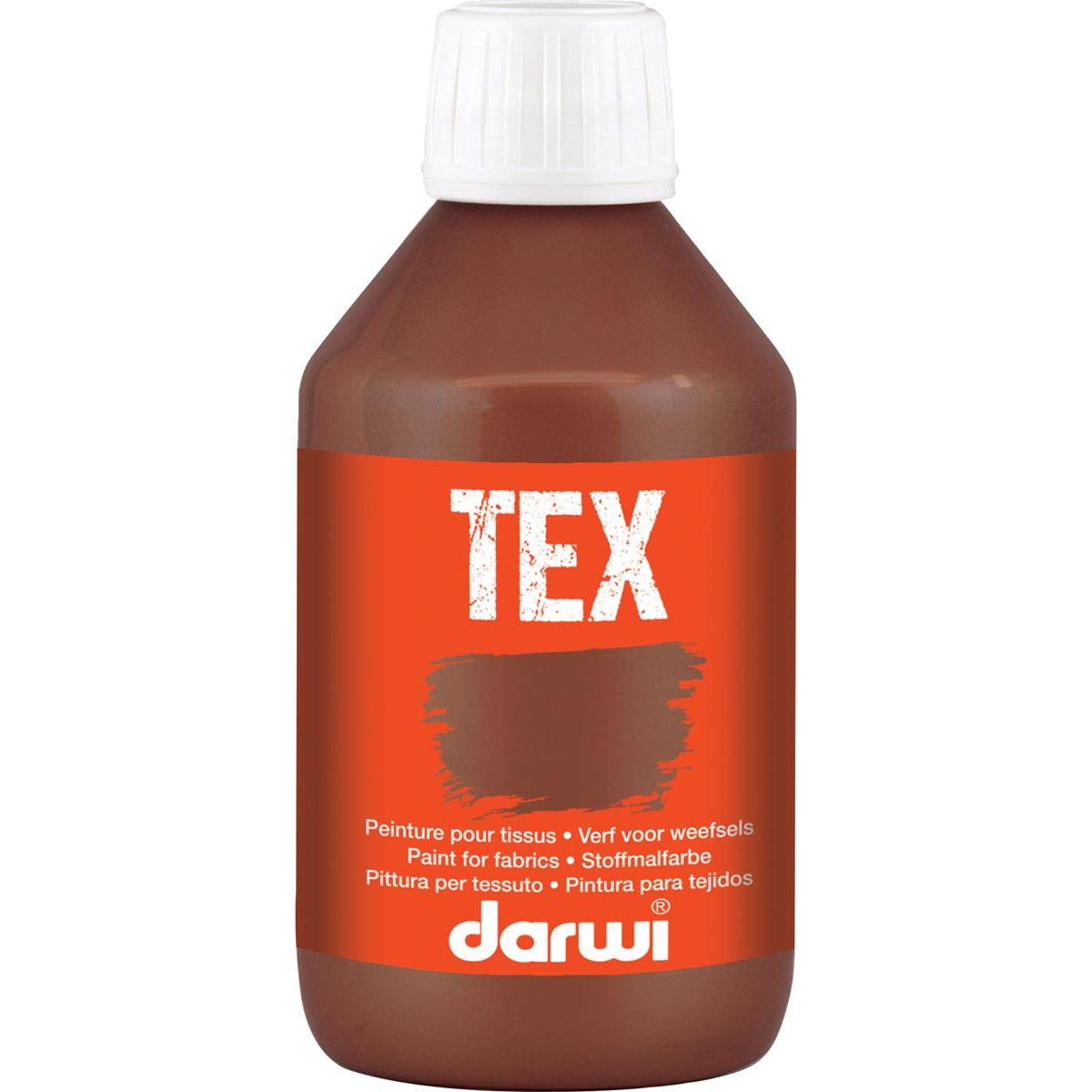 Darwi - Darwi Textile Paint Tex, 250 ml, brun foncé