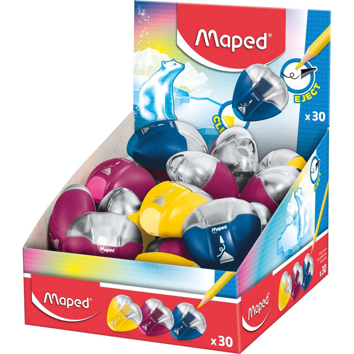 Maped - potloodslijper I-Gloo Eject 1-gaats, geassorteerde kleuren