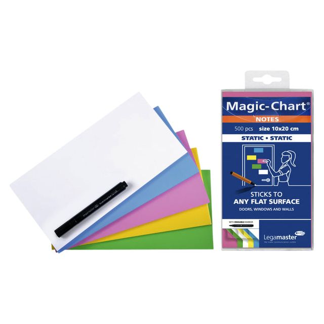 Legamaster - Magic -Chart Notes Legamaster 10x20 GN GL RZ BL WT | Blister une feuille de 500