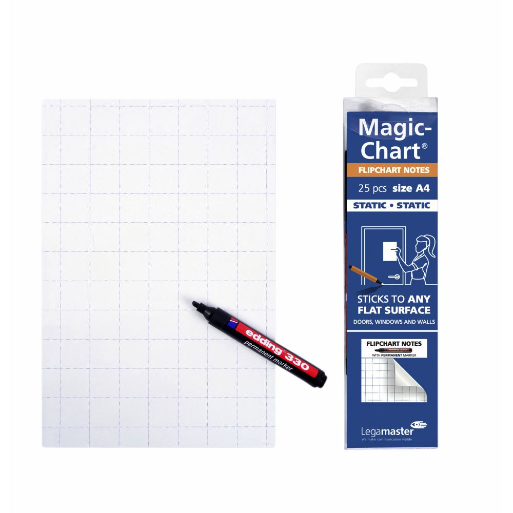 Legamaster - Tableau magique notes paperboard 20x30cm 25 feuilles blanc