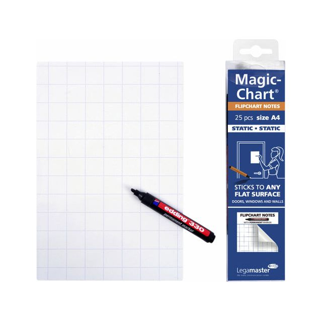 Legamaster - Magic -Chart Notes Legamaster Flipchart 20x30cm blanc | Blister une feuille de 25