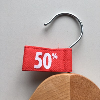 Klika - Label pennant color red 50%