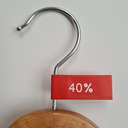 Klika - Label pennant plastic color red 40%