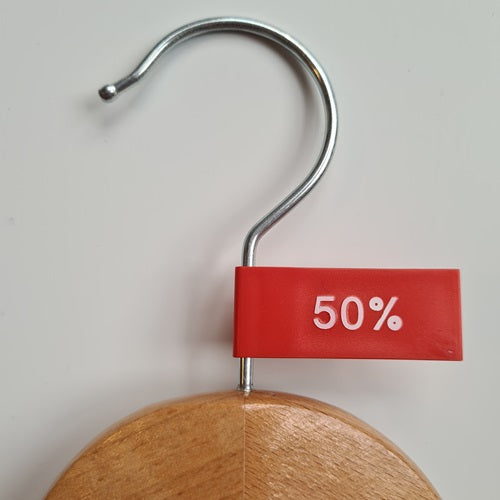 Klika - Label pennant plastic color red 50%