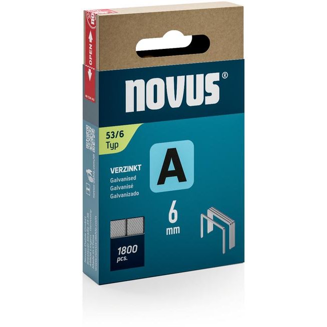 Novus - agrafes A 53/6, boîte de 1800 pièces