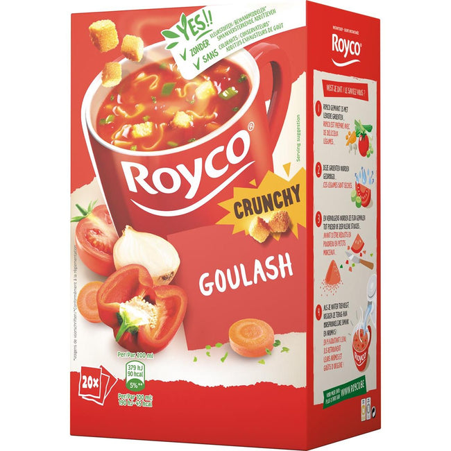 Royco - Minute Suppe Gulash mit Rindfleisch, Packung mit 20 Taschen