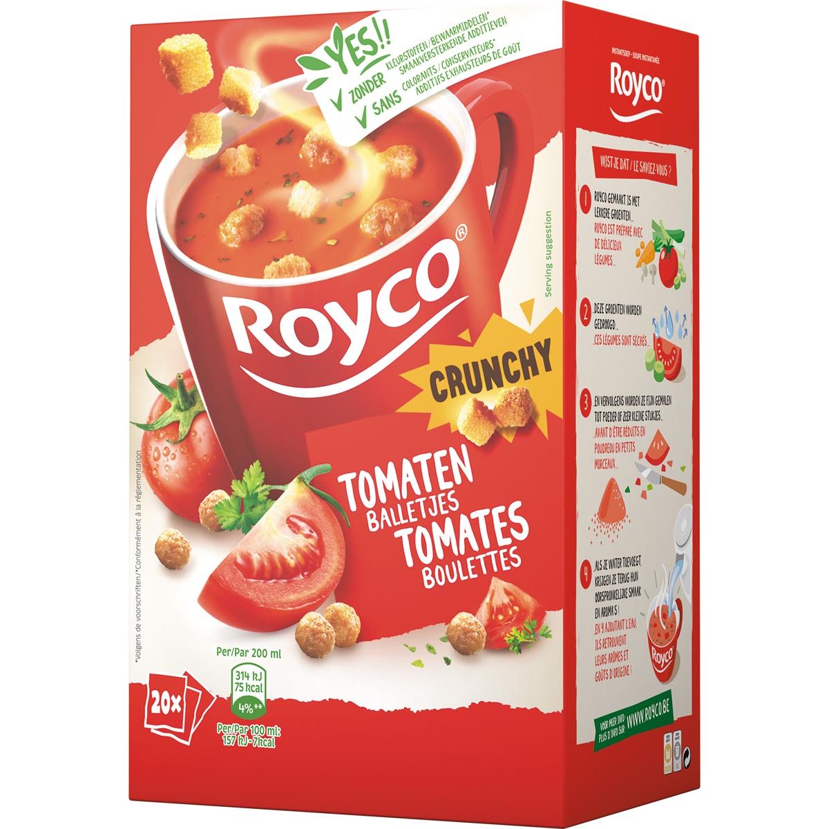 Royco -  Minute Soup tomaat met balletjes, pak van 20 zakjes