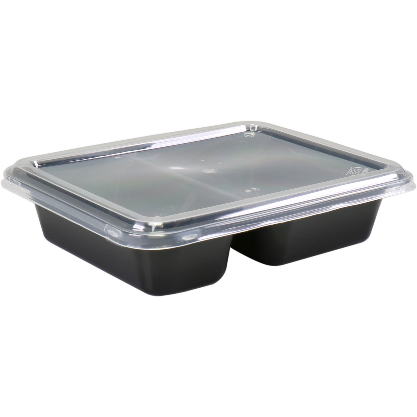 DEPA - BAK | Pp | 2-Box | Menubak | 227x178x49mm | schwarz/transparent 10 Stücke