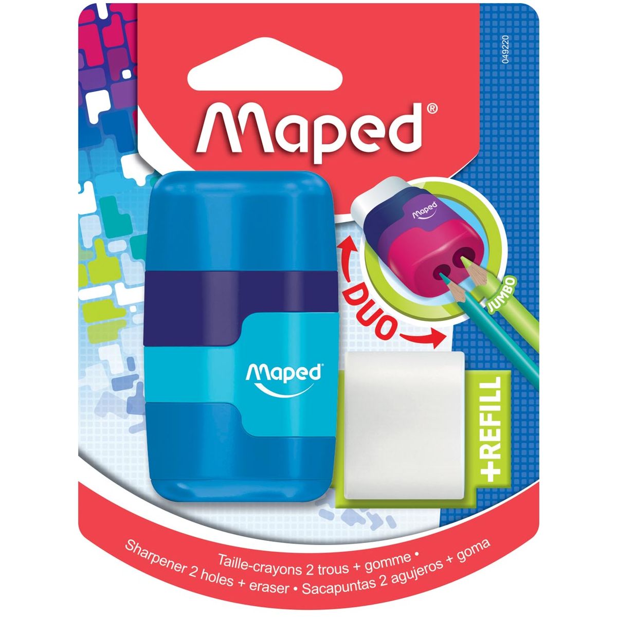 Maped - Grinder au crayon + gom connectant Soft Touch, sur blister