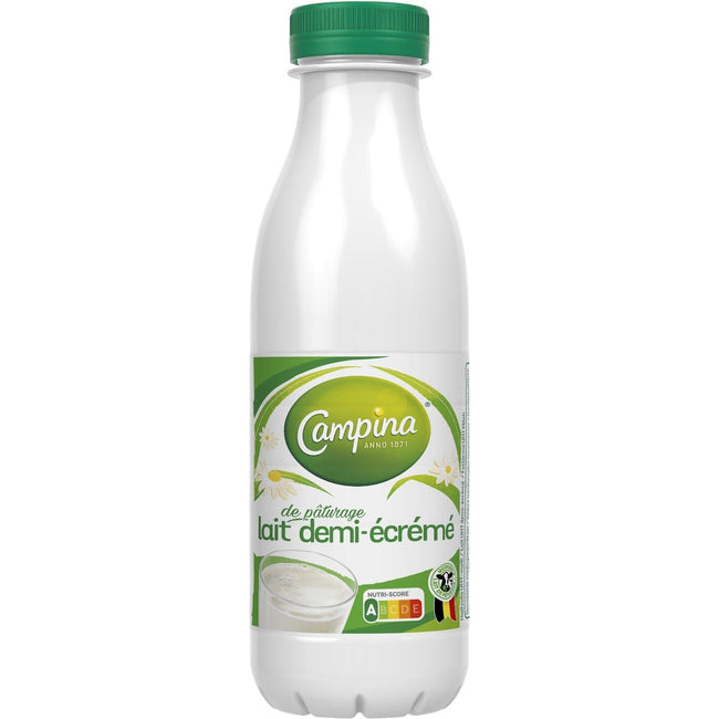 Campina - lait demi-écrémé, 0,5 litre, paquet de 6 bouteilles
