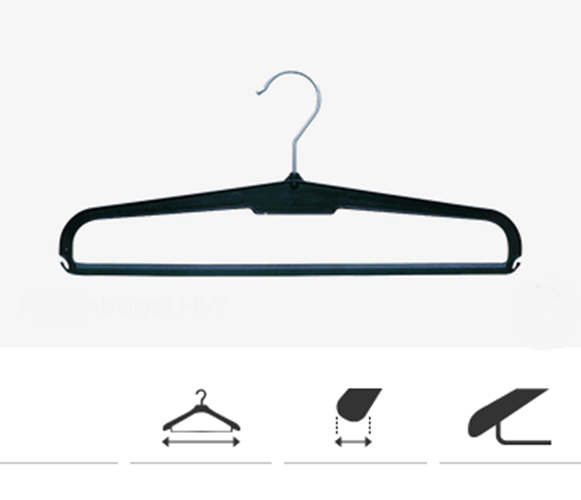 Klika -  Hanger HW22 alles/broekhanger 37cm zwart