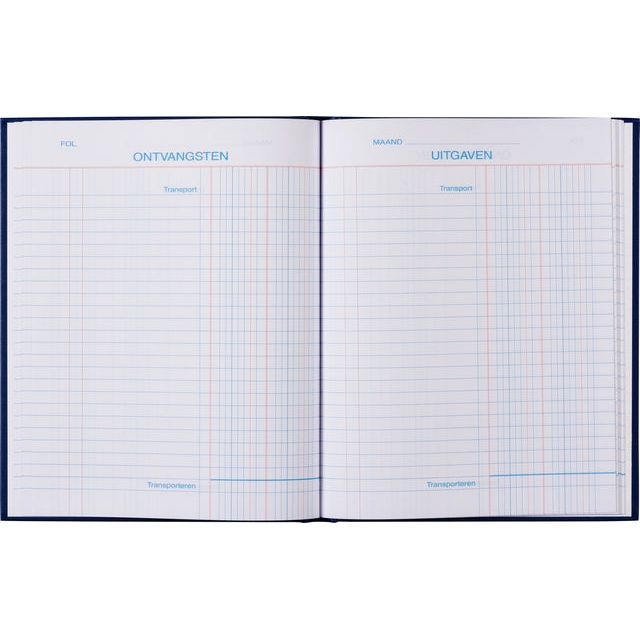 Office - Kasboek 165x210mm 96blz 2 kolommen blauw | 10 stuks