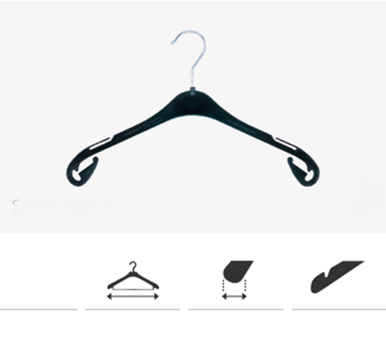 Klika - Percha negra T26, ancho 26cm 500 piezas