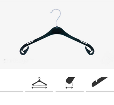 Klika - Percha negra T26, ancho 26cm 500 piezas